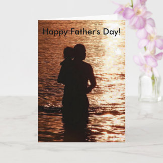 Tarjeta Silhouette Padre Child Beach cita el día del padre