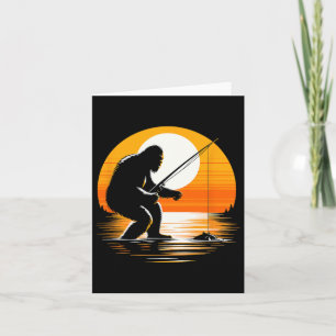 Tarjeta Silhouette Retro Bigfoot Sasquatch Ocultar Y Busca