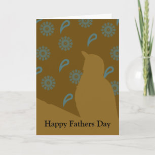 Tarjeta Silhouette Turquoise Brown Gold Bird