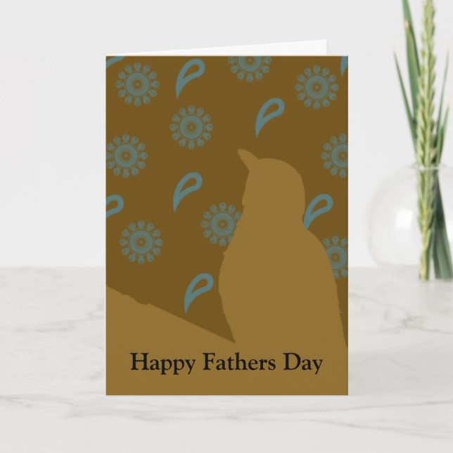Tarjeta Silhouette Turquoise Brown Gold Bird (Anverso)