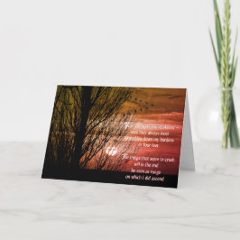Tarjeta Silhouette Winter Tree with Birds