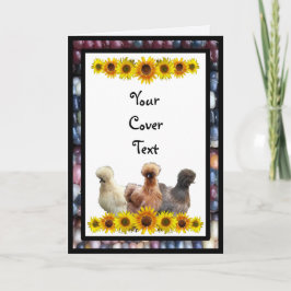 Tarjeta Silkie Bantam Sunflower Saludo al maíz arcoiris