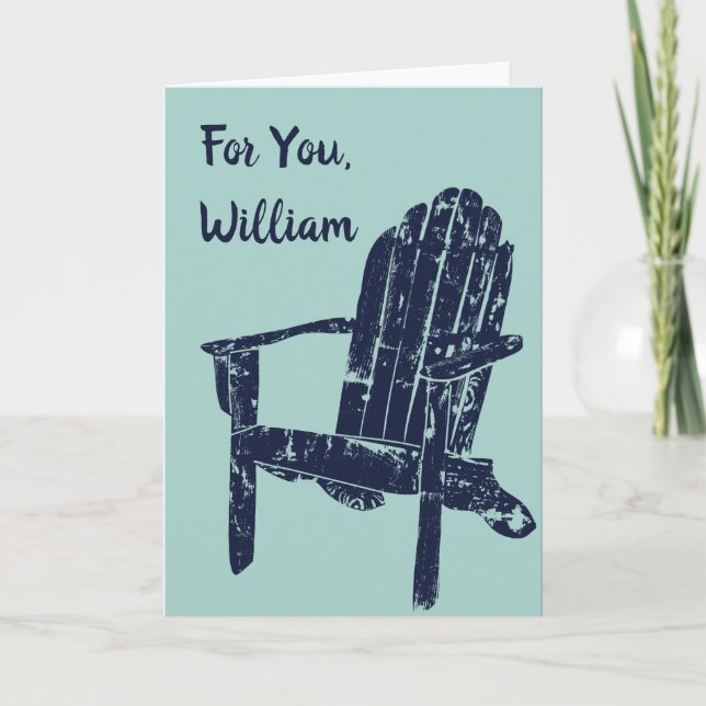 Tarjeta Silla Adirondack Mensaje Personalizado para Cualqu (Anverso)