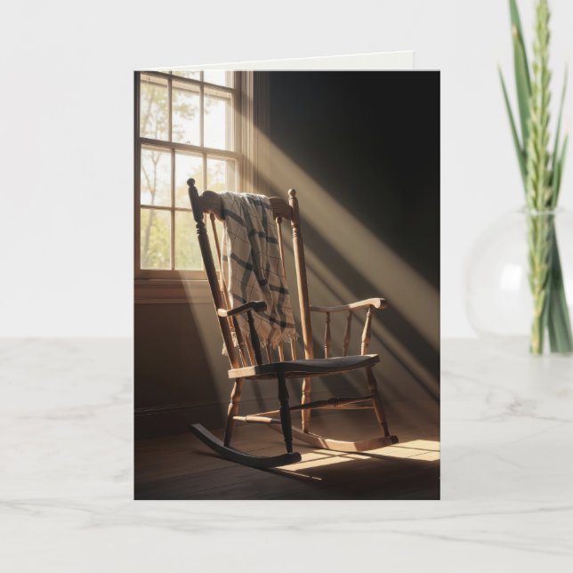 Tarjeta Silla de balanceo vacía pensando en ti (Anverso)