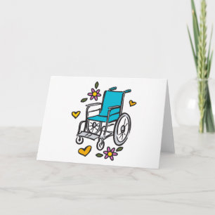 Tarjeta silla de ruedas floral