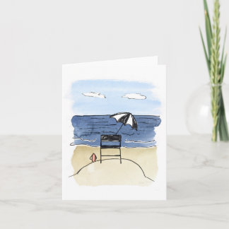 Tarjeta Silla del salvavidas en la playa Notecards