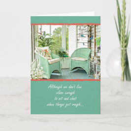 Tarjeta Sillas de mimbre Porch Front Dulce Pensando en ti