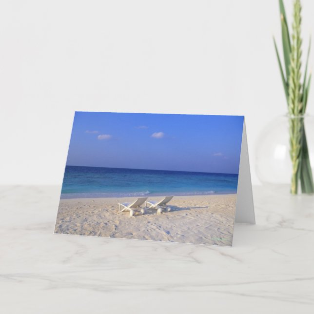 Tarjeta Sillas en la playa - personalizable (Anverso)