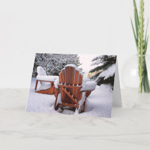 Tarjeta Sillas Nevado Adirondack en foto del invierno