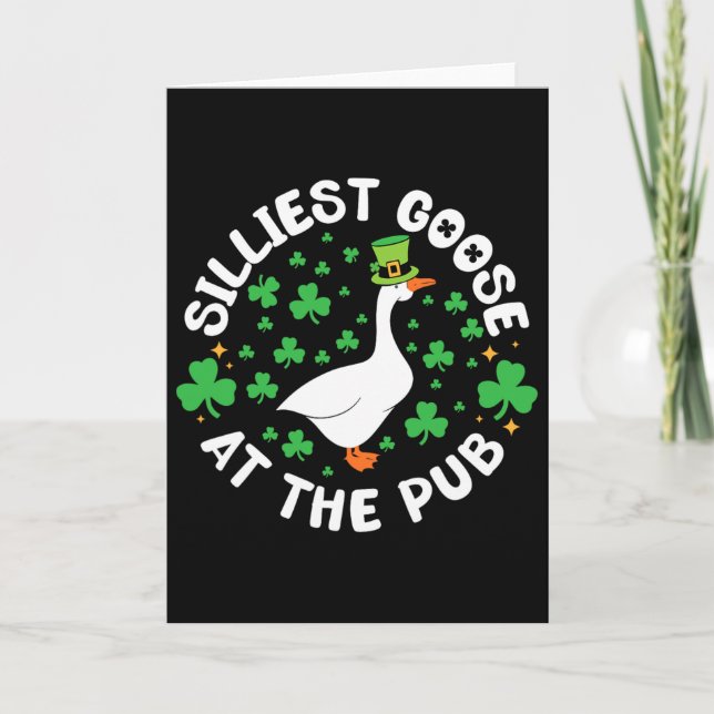 Tarjeta Silliest Goose At The Pub Funny Shamrock St Patric (Anverso)