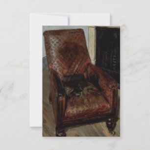 Tarjeta Sillón junto a la chimenea (por Lucian Freud)
