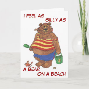 Tarjeta Silly Beach Bear