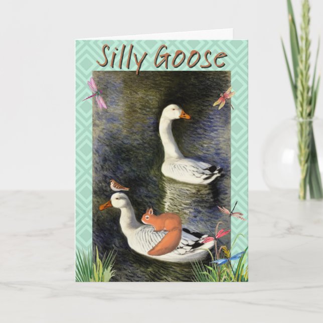 Tarjeta Silly Goose al Estilo de Monet Felicitació (Anverso)