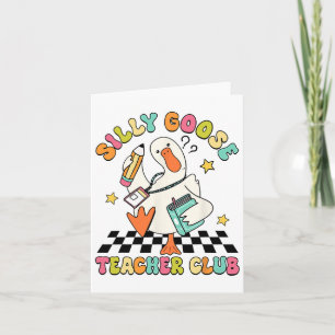 Tarjeta Silly Goose Teacher Club de vuelta a la escuela pr