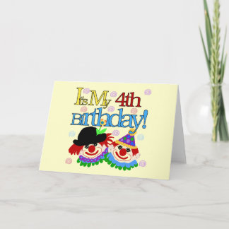 Tarjeta Silly Payasos con camisetas y regalos para el cuar