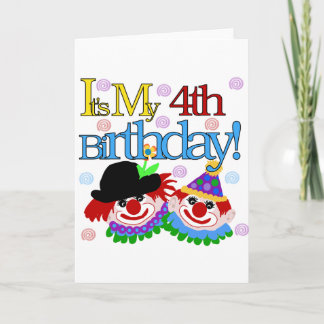 Tarjeta Silly Payasos con camisetas y regalos para el cuar