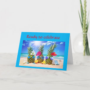 TARJETA SILLY PINEAPPLE DICE FELIZ "CUMPLEAÑOS 60"