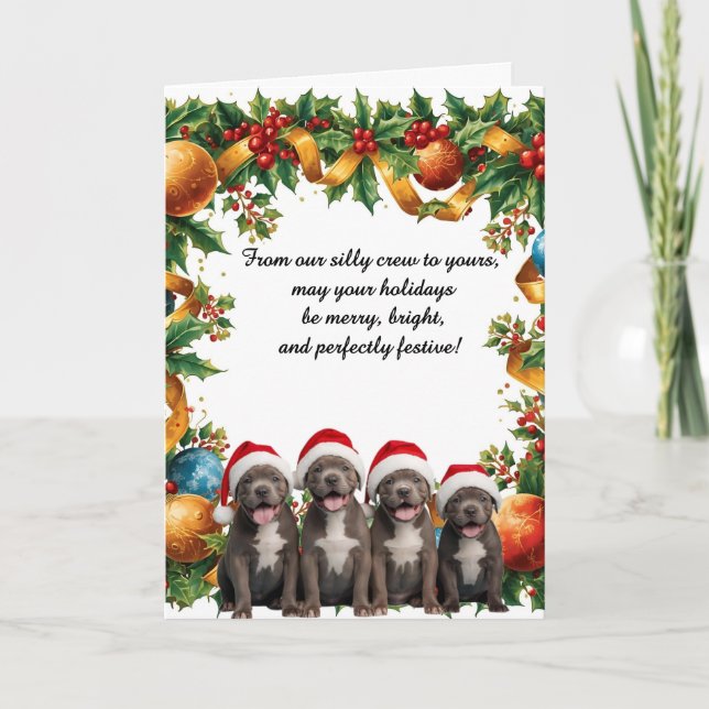 Tarjeta Silly puppies holiday card (Anverso)