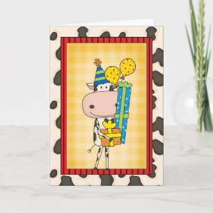 Tarjeta Silly Rhyming Birday Cow Western