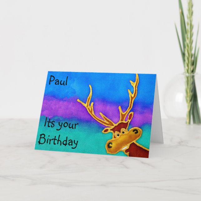 Tarjeta Silly Stag. Paul, es tu cumpleaños (Anverso)