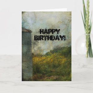 Tarjeta Silo, girasoles, cumpleaños
