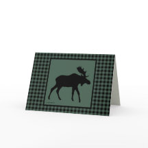 Silueta de alce Verde y Cuadro Negro
