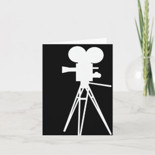 Tarjeta Silueta de cámara de película retro