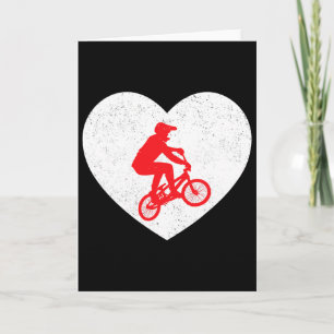 Tarjeta Silueta de ciclista Bmx Bicicleta Forma de corazón