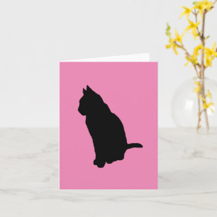 Tarjeta Silueta de gato en posición sentada Vector recorta