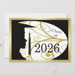 Tarjeta Silueta de Hombre Dorado y Negro 2026