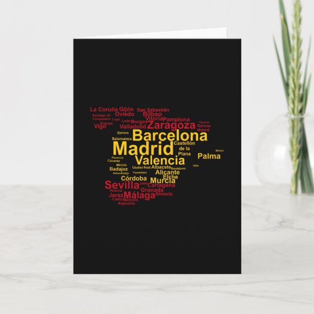 Tarjeta Silueta de la bandera de España  (Anverso)