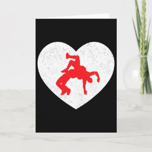Tarjeta Silueta de lucha libre Día de San Valentín Corazón
