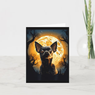 Tarjeta Silueta de luna de perro Chihuahua Halloween diver