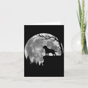 Tarjeta Silueta de luna de perro Labrador Retriever Hallow