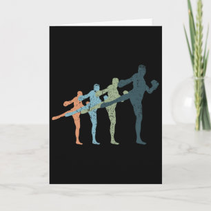 Tarjeta Silueta de mamá y papá deportistas - Kickboxing vi