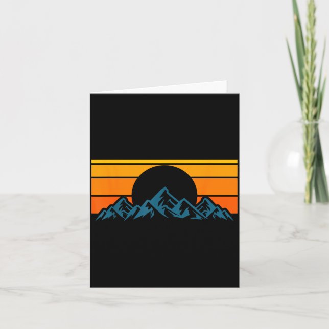 Tarjeta Silueta de montaña retro (Anverso)