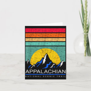 Tarjeta Silueta de montaña retro Appalachian Trail