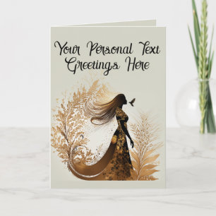 Tarjeta Silueta de mujer africana hermosa personalizable