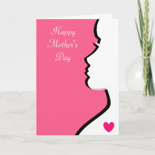 Tarjeta Silueta de mujer moderna Día de la Madre
