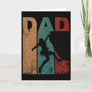 Tarjeta Silueta de papá escalador de rocas vintage Día del