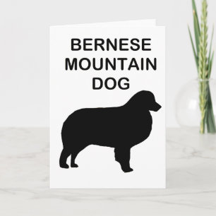 Tarjeta silueta de perro de montaña bernesa con nombre