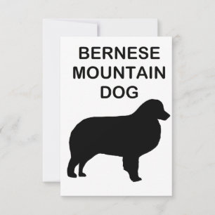 Tarjeta silueta de perro de montaña bernesa con nombre