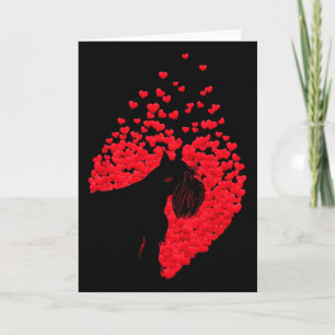 Tarjeta Silueta de perro Schnauzer con corazón feliz Valen