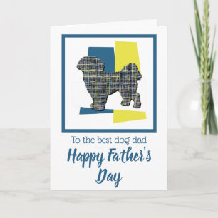 Tarjeta Silueta de perro Shih Tzu Tricolor Día del Padre