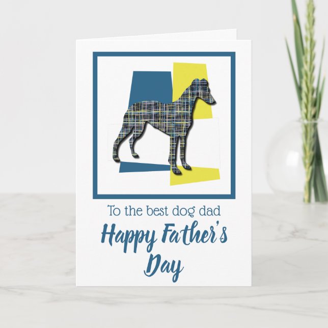 Tarjeta Silueta de perro Whippet Tricolor Día del Padre (Anverso)