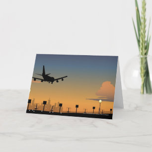 Tarjeta Silueta de un aeroplano en vuelo
