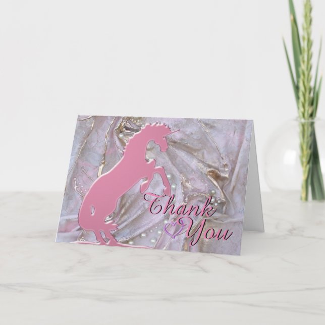 Tarjeta Silueta de Unicornio de cría rosa (texturada) (Anverso)