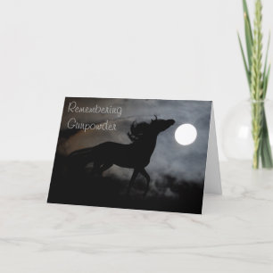 Tarjeta Silueta del caballo en la niebla