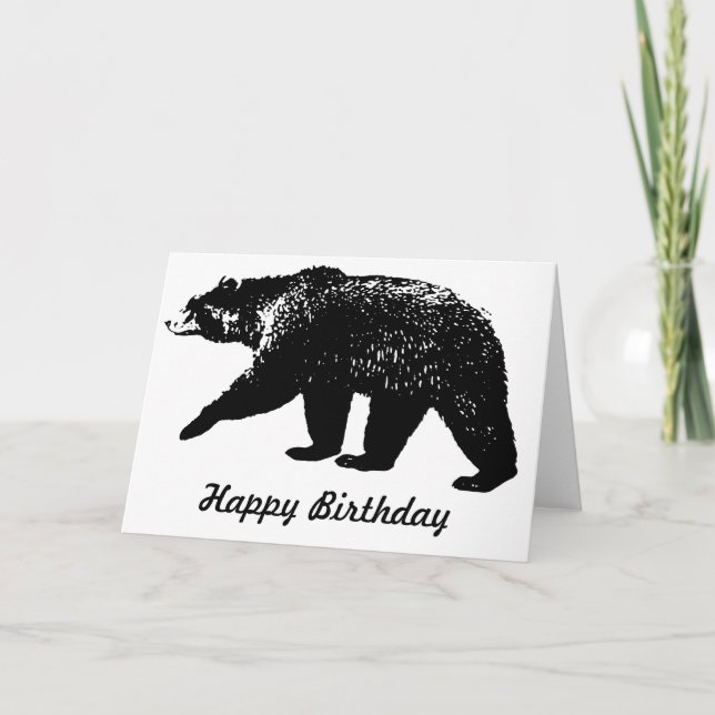 Tarjeta Silueta del oso negro, gráfico de Digitaces (Anverso)