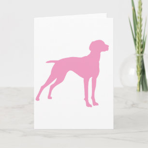 Tarjeta Silueta del perro de Vizsla (rosa)